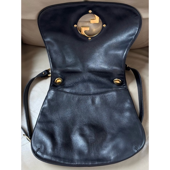 Certified Authentic Vintage Gucci Blondie Black Leather Flap Shoulder Bag, COA - Picture 3 of 11